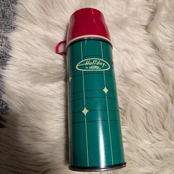 Thermos Kitchen Vintage Vtg Green Holiday Thermos Retro Poshmark